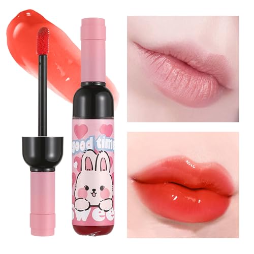 Zahoken Weinrote Lippenfarbe,Lippen Glanz - ierender Wasserdichter Langzeithaltender Lippenmakeup Look Für Damen Und Mädchen von Zahoken