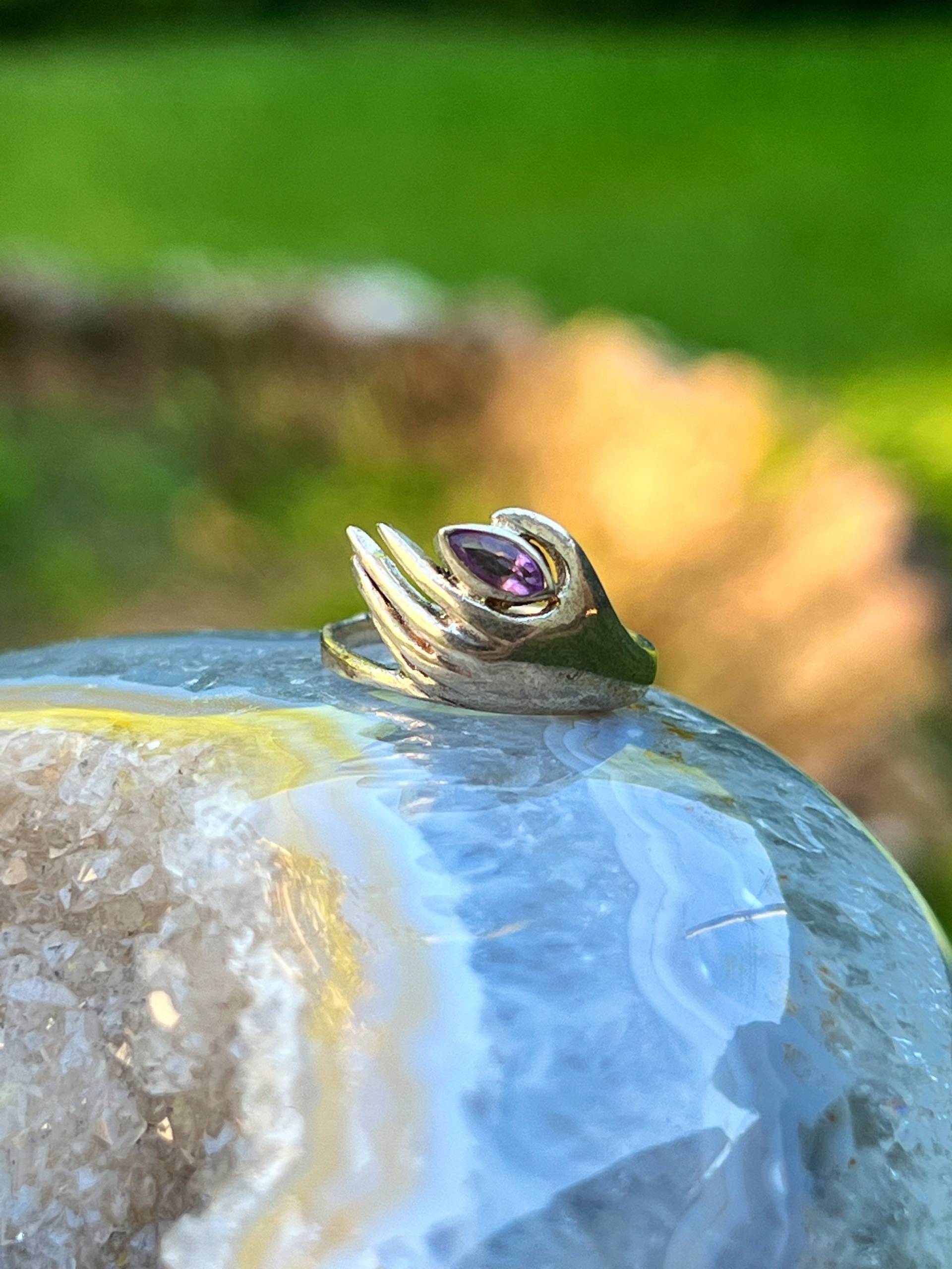 Amethyst Ring Aus Sterling Silber, 925 Silber Ring, Heiler Edelstein Schmuck, Jahrestag Einzigartiges Geschenk Für Sie Amethyst Ring Aus Sterling Silber, 925 Silber Ring, Heiler Edelstein Schmuck, Jahrestag Einzigartiges Geschenk Für Sie von ZaineCanada