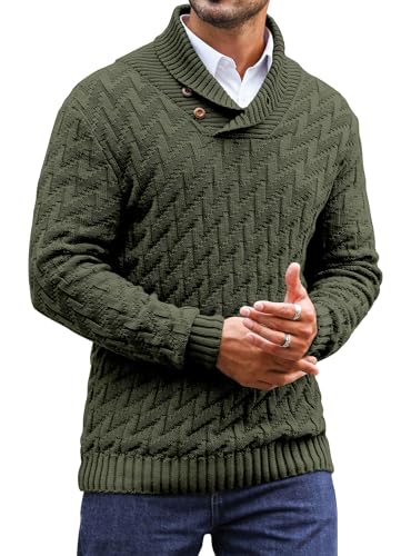 Zaitun Herren Strickpullover Rollkragenpullover mit Knöpfen Warm Langarm Pullover Freizeit Winterpullover von Zaitun