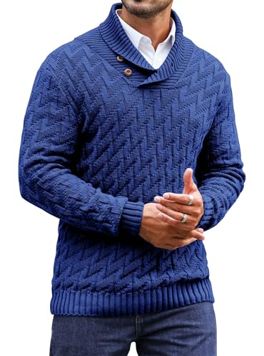Zaitun Herren Strickpullover Rollkragenpullover mit Knöpfen Warm Langarm Pullover Freizeit Winterpullover von Zaitun