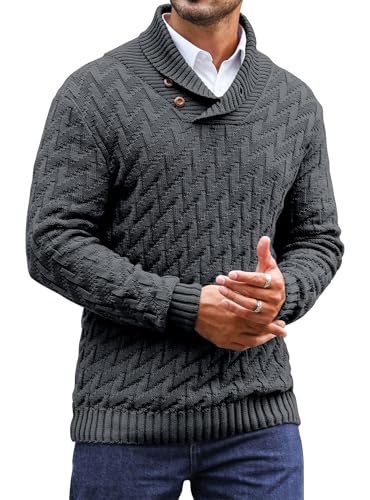 Zaitun Herren Strickpullover Rollkragenpullover mit Knöpfen Warm Langarm Pullover Freizeit Winterpullover von Zaitun