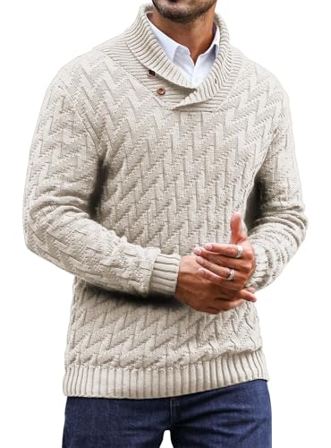Zaitun Herren Strickpullover Rollkragenpullover mit Knöpfen Warm Langarm Pullover Freizeit Winterpullover von Zaitun