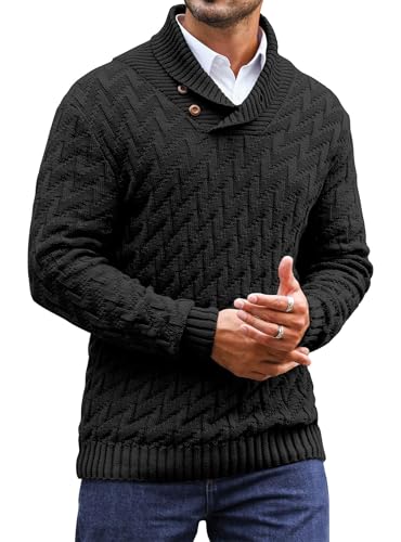 Zaitun Herren Strickpullover Rollkragenpullover mit Knöpfen Warm Langarm Pullover Freizeit Winterpullover von Zaitun