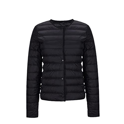 Ultraleichte Daunenjacke Damen Matt Stoff Leichte Jacke Damen Schlanke Windjacke Ohne Kragen Leichter Warmer Mantel navy M von Zaiyi