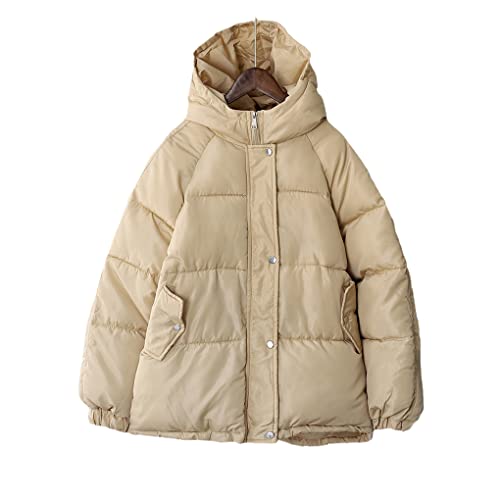 Zaiyi Damen Herbstjacke Wintermantel Mit Kapuze Fashion Oversized Streetwear Parka Elegante Oberbekleidung Khaki L von Zaiyi