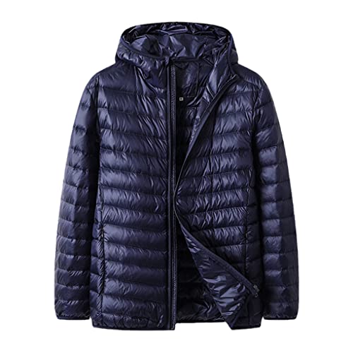 Zaiyi Herbst Winter Leichte Kapuzen Daunenjacke Herren Klassischen Stil Junge Herren Lose Dicke Warme Daunenjacke Nary 8XL von Zaiyi