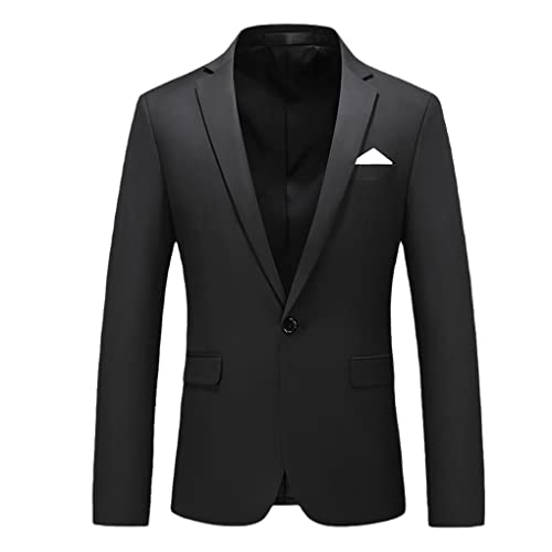 Zaiyi Herren Blazer Mäntel Casual Business Blazer Jacke Herbst Mode Männliche Formale Hochzeit Blazer Black 5XL von Zaiyi