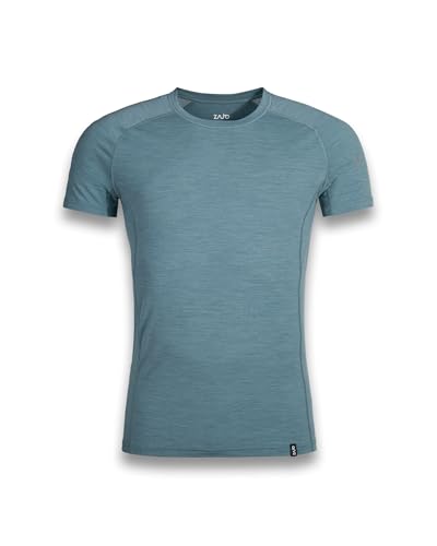 Zajo Bjorn Merino Tshirt Herren - Funktionsshirt aus Merino Wolle - Atmungsaktiv & Geruchsneutral - Temperaturregulierend - Wandern, Outdoor - Hellblau, L Zajo Bjorn Merino Tshirt Herren - Funktionsshirt aus Merino Wolle - Atmungsaktiv & Geruchsneutral - Temperaturregulierend - Wandern, Outdoor - Hellblau, L von Zajo