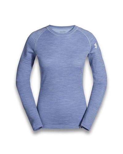 Zajo Nora Merino Longsleeve Damen - Langarmshirt aus Merinowolle & Bambus - Warm & Atmungsaktiv - für Wandern, Outdoor, Camping - Blau, XXL Zajo Nora Merino Longsleeve Damen - Langarmshirt aus Merinowolle & Bambus - Warm & Atmungsaktiv - für Wandern, Outdoor, Camping - Blau, XXL von Zajo