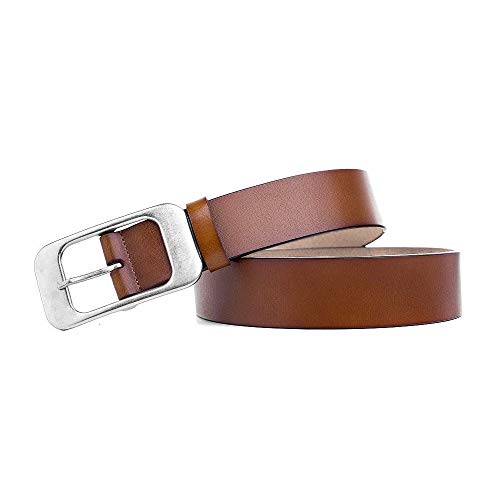 Zakatte • Damen schlichter Gürtel aus Leder F12 (Cognac, 90 cm) von Zakatte