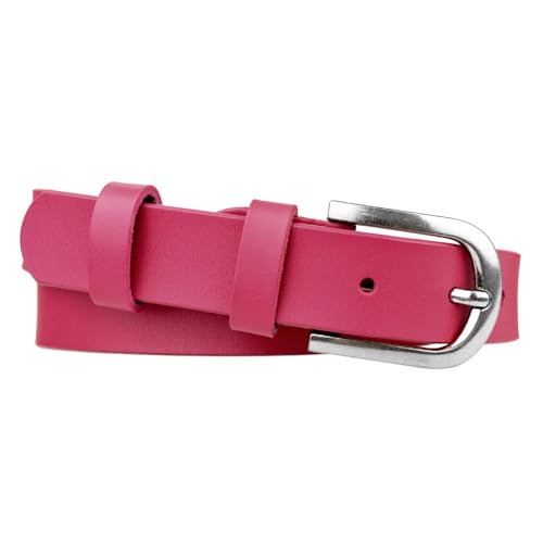 Zakatte • Schlichter Damen Gürtel aus Leder Damengürtel schmaler Taillengürtel Hüftgürtel Ledergürtel MC1 (Fuchsia, 75 cm) von Zakatte