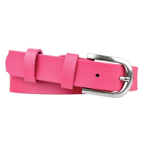 Zakatte • Schlichter Damen Gürtel aus Leder Damengürtel schmaler Taillengürtel Hüftgürtel Ledergürtel MC1 (Pink, 100 cm) von Zakatte