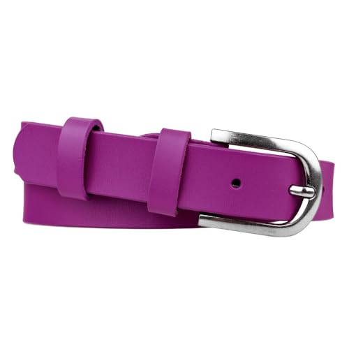 Zakatte • Schlichter Damen Gürtel aus Leder Damengürtel schmaler Taillengürtel Hüftgürtel Ledergürtel MC1 (Violet, 75 cm) von Zakatte