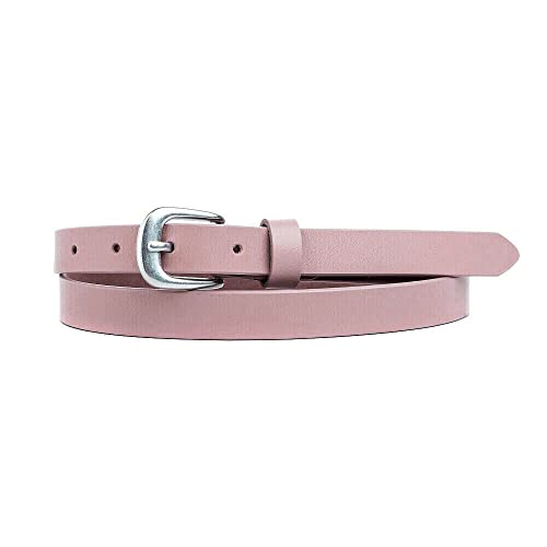 Zakatte • Schmaler schlichter Damen Gürtel aus Leder F07 (100 cm, Rosa) von Zakatte