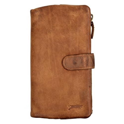 Zakatte • VEN-Tomy • Damen Geldbörse aus Leder Handgefertigt Brieftaschen Portemonnaie VT911 (Cognac) von Zakatte