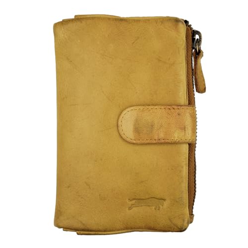 Zakatte • VEN-Tomy • Damen Geldbörse aus Leder Handgefertigt Brieftaschen Portemonnaie VT912 (Senf) von Zakatte