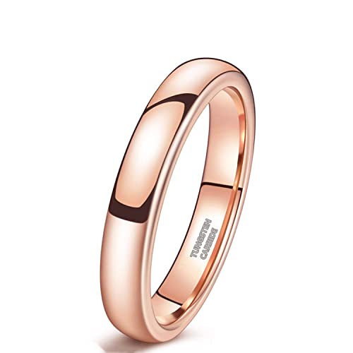 Zakk Ringe Damen Herren Wolfram Rosegold Vorsteckring Schmal Schlicht Poliert Verlobungsringe Eheringe Trauringe 2mm 4mm 6mm (4mm,48 (15.3)) von Zakk