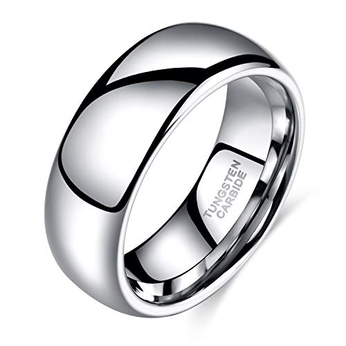 Zakk Ringe Damen Herren Wolfram Silber Vorsteckring Schmal Schlicht Poliert Verlobungsringe Eheringe Trauringe 2mm 4mm 6mm 8mm (8mm,66 (21.0)) von Zakk