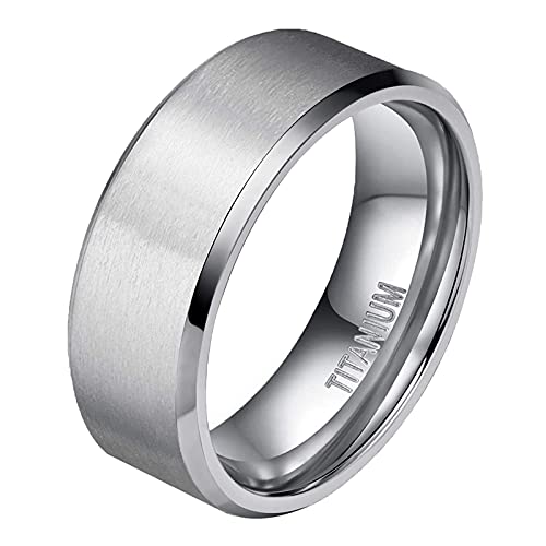 Zakk Damen Herren Ringe Titan Silber Matt Gebürstet Verlobungsring Partnerring Eheringe Trauringe 4mm 6mm 8mm 10 mm Breit (10mm,58 (18.5)) von Zakk