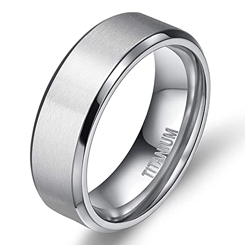 Zakk Damen Herren Ringe Titan Silber Matt Gebürstet Verlobungsring Partnerring Eheringe Trauringe 4mm 6mm 8mm 10 mm Breit (8mm,53 (16.9)) von Zakk