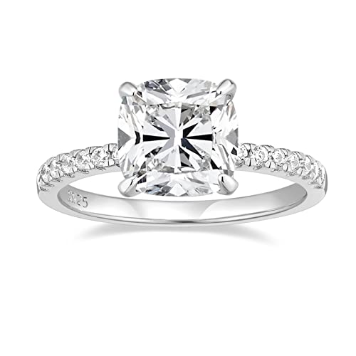 Zakk Damen Ringe Verlobungsring Silber 925 Zirkonia Solitärring Partnerringe Eheringe Trauringe Freundschaftsringe Hochzeitsringe Versprechen Ring (Silber,47 (15.0)) von Zakk