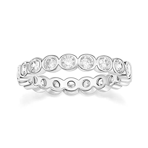 Zakk Eternity Ring Damen Ewigkeitsringe Vorsteckring 4mm Schmal Zirkonia Verlobungsringe Eheringe Trauringe Memoire Ringe (Silber,60 (19.1)) von Zakk