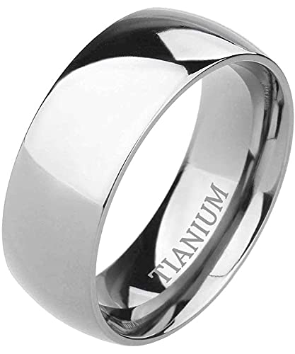 Zakk Ring Damen Herren Titan Poliert Schmal Ringe Verlobungsringe Ehering Hochzeitsringe 2mm 4mm 6mm 8mm 10mm (Silber-10mm, 66 (21.0)) von Zakk