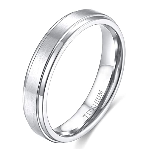 Zakk Ring Herren Damen Titan Verlobungsringe Eheringe Trauringe Silber Gebürstet 4mm 6mm 8mm(Silber-4mm, 53 (16.9)) von Zakk