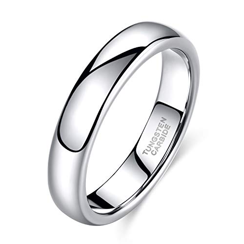 Zakk Ringe Damen Herren Wolfram Silber Vorsteckring Schmal Schlicht Poliert Verlobungsringe Eheringe Trauringe 2mm 4mm 6mm 8mm (4mm,54 (17.2)) von Zakk