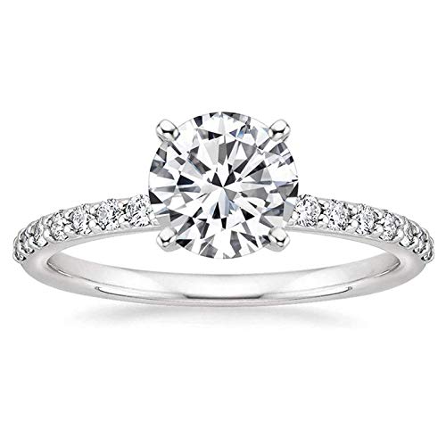 Zakk Verlobungsring Damen Ringe Silber Runden Zirkonia 1,25 Karat Solitaire Versprechen Antragsring Eheringe Trauringe (47 (15.0)) von Zakk