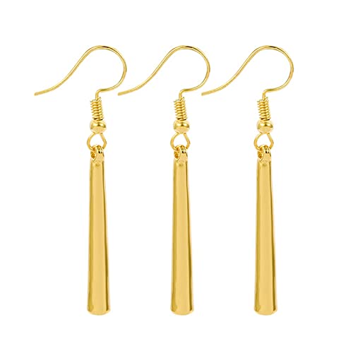 Zaky 3 Stück One P. Zoro Ohrringe Gold Ohrclip Anime Cosplay Ohrringe für Anime Cosplay Zubehör Vertical Bar Dangle Ohrringe (Ohrhaken) von Zaky