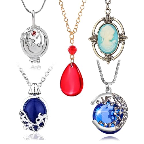 Zaky Vampir Schmuck Set Elena Gilbert Öffnung Eisenkraut Medaillon Katherine Halskette Falsches Blut Halskette für Frauen Männer 5 Stück von Zaky