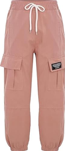 Mädchen Cargohose Lang Baggy Hose Sporthose Mit Taschen Trainingshose Kordelzug Joggingshose Hip Hop Jazz Freizeit von Zaldita