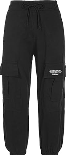 Mädchen Cargohose Lang Baggy Hose Sporthose Mit Taschen Trainingshose Kordelzug Joggingshose Hip Hop Jazz Freizeit von Zaldita