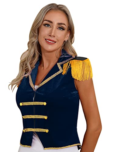 Zaldita Damen Zirkus Kostüm Ärmellos Zirkusdirektor Weste Samt Oberteil Tops Zirkusdirektorin Uniform Party Cosplay Halloween Bühnenauftritte Ba Dunkelblau a XL Zaldita Damen Zirkus Kostüm Ärmellos Zirkusdirektor Weste Samt Oberteil Tops Zirkusdirektorin Uniform Party Cosplay Halloween Bühnenauftritte Ba Dunkelblau a XL von Zaldita