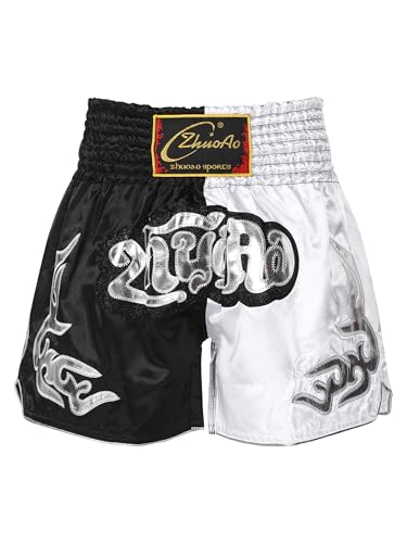 Zaldita Herren Thaibox Shorts Muay Thai Shorts Kurze Hose Kampf Boxen Shorts Thai Sportshorts Trainingsshort Cosplay Fitness D Typ G M von Zaldita