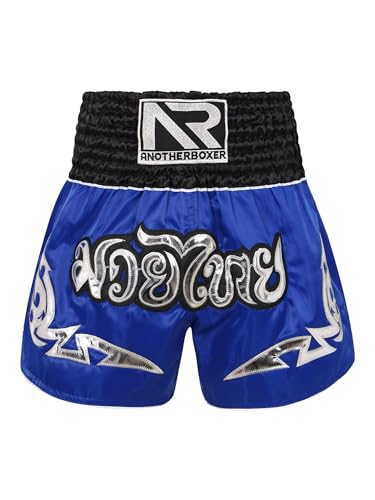 Zaldita Herren Thaibox Shorts Muay Thai Shorts Kurze Hose Kampf Boxen Shorts Thai Sportshorts Trainingsshort Cosplay Fitness A König Blau M von Zaldita