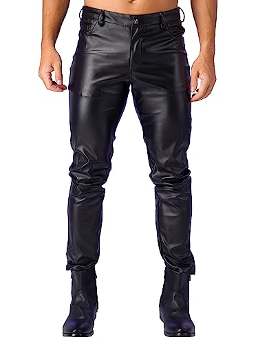 Zaldita Herren Wetlook Hose PU-Leder Leggings Metallic Tight mit Reißerschluss Tanzhose Gothic Disco Party Nachtclub Schwarz 38 Zaldita Herren Wetlook Hose PU-Leder Leggings Metallic Tight mit Reißerschluss Tanzhose Gothic Disco Party Nachtclub Schwarz 38 von Zaldita