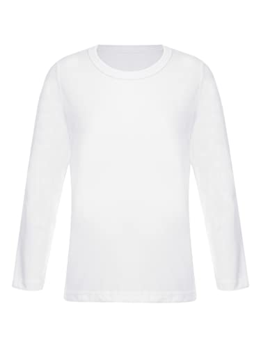 Zaldita Kinder Mädchen Langarmshirt Thermo Thermoshirt Thermooberteile Warm Sporthemd Sweatshirt Unterhemd Winterhemd Freizeitkeidung A Weiß 158-164 von Zaldita