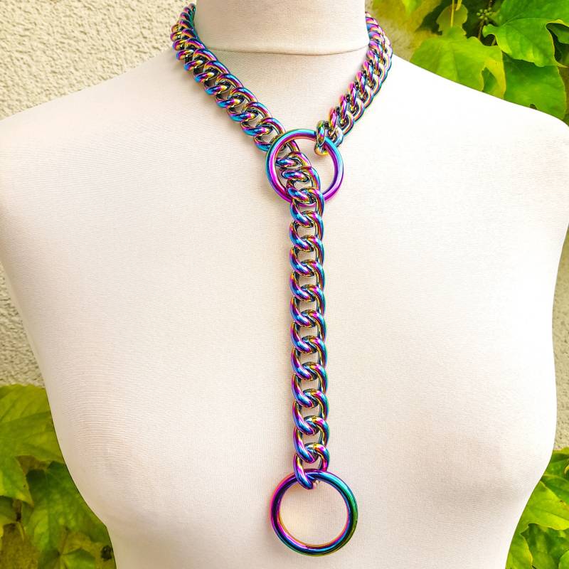 Irisierende Regenbogen Slipchain Eloxierte Metall-Kragen-Halskette Irisierende Regenbogen Slipchain Eloxierte Metall-Kragen-Halskette von ZalexandraOfficial