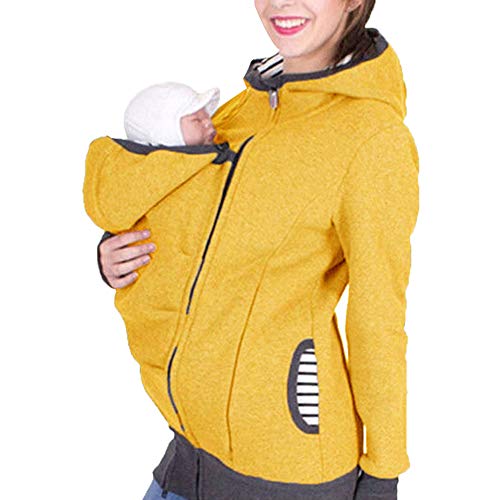 Zalock 3 in 1 Tragejacke Umstandsjacke für Mama und Baby Winter Freizeitjacke Babytrage Umstandsjacke Baumwolle K?nguru Softshell Umstandsmode Fleecejacke mit Kapuze von Zalock