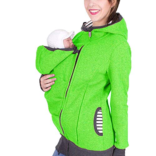 Zalock 3 in 1 Tragejacke Umstandsjacke für Mama und Baby Winter Freizeitjacke Babytrage Umstandsjacke Baumwolle K?nguru Softshell Umstandsmode Fleecejacke mit Kapuze von Zalock