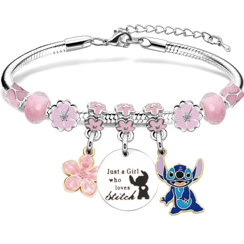 Silber AnhäNger Armband, MäDchen Armband, Cartoon Armband, Rosa, Edelstahlarmband, Freundschaftsarmband, Neujahr Geschenk, Geburtstag Geschenk von Zaloife