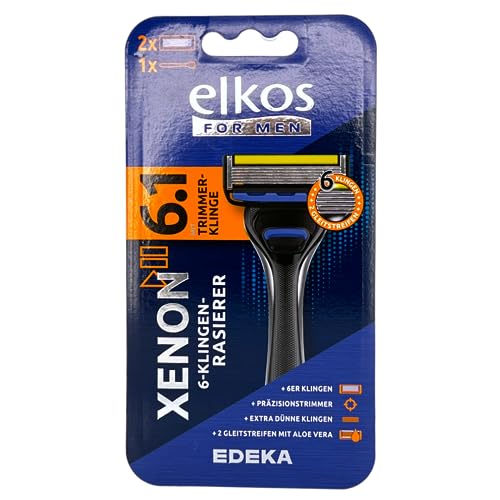 elkos Xenon 6.1 Rasierer mit Trimmerklinge | 6-Klingen Rasierer mit 1 Ersatzklinge (1er Pack) von Zama4Zingo