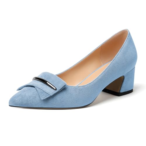 Zamikoo Frauen Block Absätze Spitze Zehe 6.5cm Slip On Klassisch Elegante Metallschnalle Pumps Büro Schuhe Wildleder Hellblau EU 40 Zamikoo Frauen Block Absätze Spitze Zehe 6.5cm Slip On Klassisch Elegante Metallschnalle Pumps Büro Schuhe Wildleder Hellblau EU 40 von Zamikoo