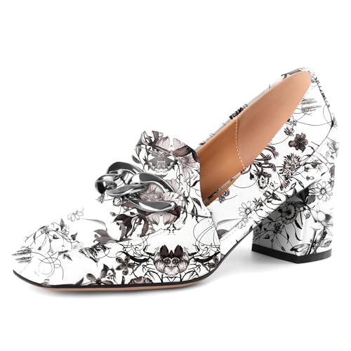 Zamikoo Loafers Damen Chunky Heel Square Toe Design Praktische Slip-on Pumps für Alltag Office und Events 6.5cm Blumentinte EU38 Zamikoo Loafers Damen Chunky Heel Square Toe Design Praktische Slip-on Pumps für Alltag Office und Events 6.5cm Blumentinte EU38 von Zamikoo