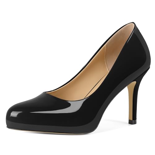 Zamikoo Stiletto High Heels für Damen Pumps Spitze Zehe Geschlossen Slip On 9cm Bequem Business Hochzeit Party Kleid Schuhe Schwarz EU 40 von Zamikoo