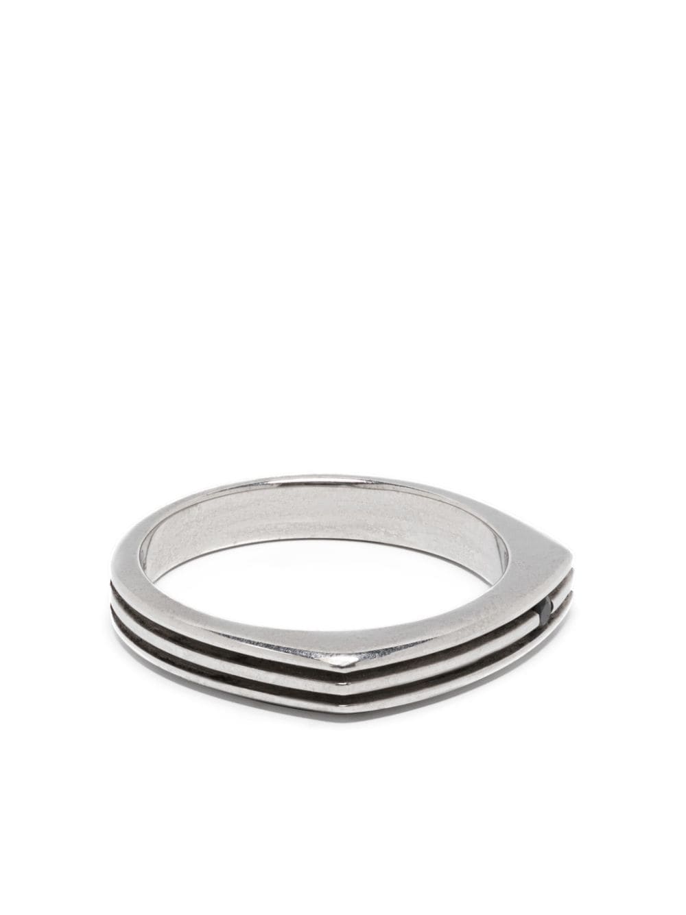Zancan Gravierter Ring mit schwarzem Spinell - Silber von Zancan
