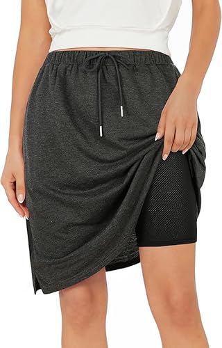 Rock Damen Sommer Hosenrock Weiblich Tennisrock Mädchen Mit Hose Jeansrock Mädchen Knielang Tennisrock Bleistiftrock Damen Rock Mit Hose Hosenrock Dunkelgrau XL von Zando