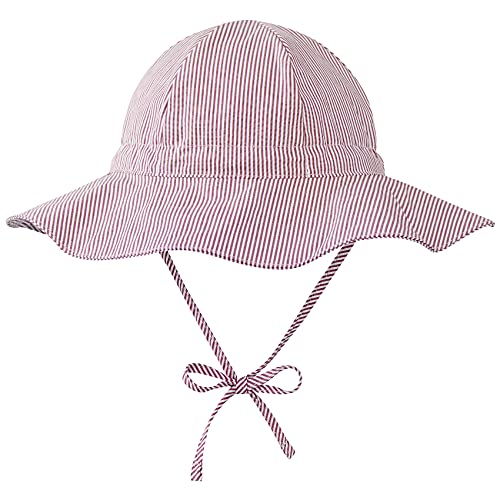 Zando Baby Kinder Sonnenhut UV Sonnenhut Verstellbarer Hut mit breiter Krempe Sonnenschutz für Baby Mädchen Jungen Säugling Kind Kleinkind Unisex Rot und weiß gestreift M Zando Baby Kinder Sonnenhut UV Sonnenhut Verstellbarer Hut mit breiter Krempe Sonnenschutz für Baby Mädchen Jungen Säugling Kind Kleinkind Unisex Rot und weiß gestreift M von Zando